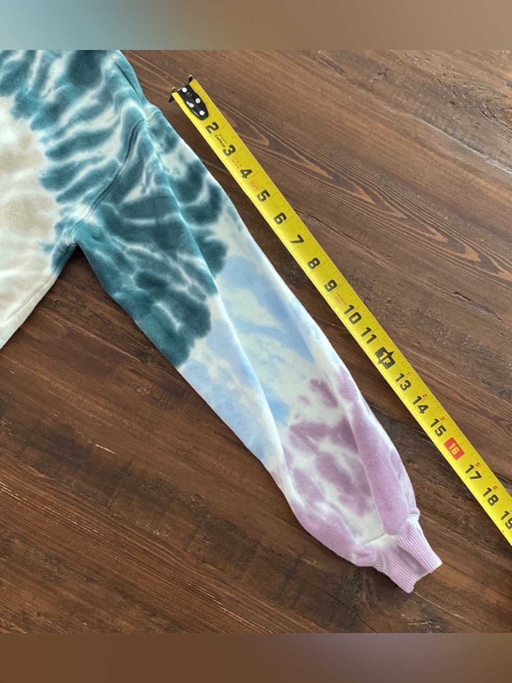 LUCKY BRAND Tie Dye cropped drawstring sweatshirt XS - Picture 6 of 12